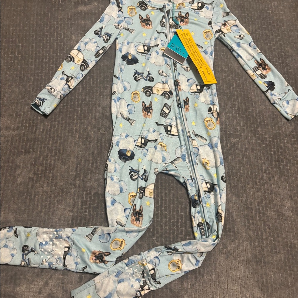 Posh Peanut Blue Animal Print Footie